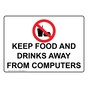 Keep Food And Drinks Away From Computers Sign NHE-18601