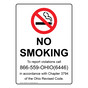Ohio NO SMOKING To report violations call Sign NHE-6897