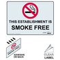 Oklahoma THIS ESTABLISHMENT IS SMOKE FREE Clear Label NHE-7392-Oklahoma