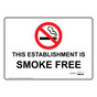 Oklahoma THIS ESTABLISHMENT IS SMOKE FREE Sign NHE-7119-Oklahoma