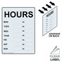 Hours Label for Dining / Hospitality / Retail NHE-17918