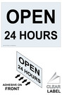 OPEN 24 HOURS Label With Front Adhesive NHE-17924-Reverse