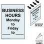 Portrait Business Hours Monday To Friday Clear Label NHEP-17921