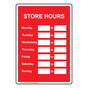 Store Hours Custom Sign for Dining / Hospitality / Retail NHE-17907
