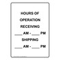 Portrait Hours Of Operation Receiving ____ Am Sign NHEP-33821