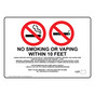 Oregon NO SMOKING WITHIN 10 FT OREGON AIR ACT Sign NHE-28270-Oregon