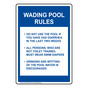 Oregon Wading Pool Rules Sign NHE-15308-Oregon
