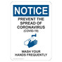 OSHA Prevent The Spread Of Coronavirus (Covid-19) Wash Your Hands Frequently Sign CS334224