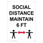 Portrait Social Distance Maintain 6 Feet Sign CS224703