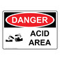 OSHA DANGER Acid Area Sign With Symbol ODE-1100