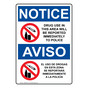 English + Spanish OSHA NOTICE Drug Use Reported Immediately Sign With Symbol ONB-8042