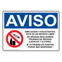 Spanish OSHA NOTICE Drug-Free Workplace Sign With Symbol - ONS-8063