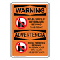 English + Spanish OSHA WARNING No Alcoholic Beverages Sign With Symbol OWB-9589