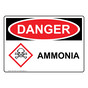 OSHA DANGER Ammonia Sign With GHS Symbol ODE-27828