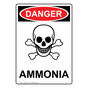 Portrait OSHA DANGER Ammonia Sign With Symbol ODEP-1260
