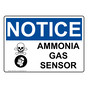 OSHA NOTICE Ammonia Gas Sensor Sign With Symbol ONE-33440