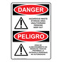 English + Spanish OSHA DANGER Hazardous Waste Storage Area Sign With Symbol ODB-3590