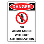 Portrait OSHA DANGER No Admittance Without Sign With Symbol ODEP-4630