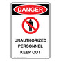 Portrait OSHA DANGER Unauthorized Personnel Sign With Symbol ODEP-6215