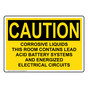 OSHA CAUTION Corrosive Liquids Lead Acid Battery Sign OCE-8513-R