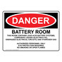 OSHA DANGER Battery Room Authorized Personnel Only Sign ODE-16463