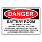 OSHA DANGER Battery Room Contains Lead-Acid Sign ODE-19967