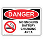 OSHA DANGER No Smoking Battery Charging Area Sign With Symbol ODE-4845