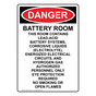 Portrait OSHA DANGER Battery Room Contains Lead-Acid Sign ODEP-16463