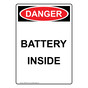 Portrait OSHA DANGER Battery Inside Sign ODEP-28314