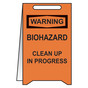 OSHA Biohazard Clean Up IN Progress Stand-Up Floor Sign CS610374