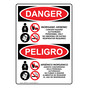 English + Spanish OSHA DANGER Inorganic Arsenic Cancer Hazard Sign With Symbol ODB-3970