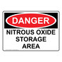 OSHA DANGER Nitrous Oxide Storage Area Sign ODE-26961