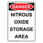 Portrait OSHA DANGER Nitrous Oxide Storage Area Sign ODEP-26961