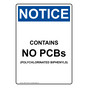 Portrait OSHA NOTICE Contains No Polychlorinated Biphenyls Sign ONEP-18199