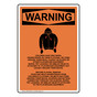 Portrait OSHA WARNING Child Drawstrings Warning Sign With Symbol OWEP-50603