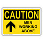 OSHA CAUTION Men Working Above Sign With Symbol OCE-4495