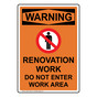 Portrait OSHA WARNING Renovation Work Do Sign With Symbol OWEP-13023