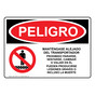 Spanish OSHA DANGER Stay Off Conveyor No Standing Sign With Symbol - ODS-4120-R