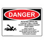 OSHA DANGER Rotating Driveline Contact Cause Death Sign With Symbol ODE-13099