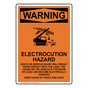Portrait OSHA WARNING Electrocution Hazard Sign With Symbol OWEP-13086