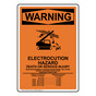 Portrait OSHA WARNING Electrocution Hazard Sign With Symbol OWEP-13105
