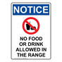 Portrait OSHA NOTICE No Food Or Drink Allowed Sign With Symbol ONEP-35764