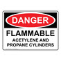 OSHA DANGER Flammable Acetylene And Propane Cylinders Sign ODE-28240
