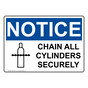 OSHA NOTICE Chain All Cylinders Securely Sign With Symbol ONE-1610