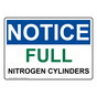OSHA NOTICE Full Nitrogen Cylinders Sign ONE-9565
