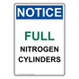Portrait OSHA NOTICE Full Nitrogen Cylinders Sign ONEP-9565