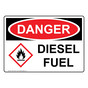 OSHA DANGER Diesel Fuel Sign With GHS Symbol ODE-27844