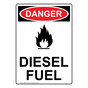 Portrait OSHA DANGER Diesel Fuel Sign With Symbol ODEP-2105