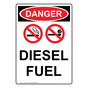 Portrait OSHA DANGER Diesel Fuel Sign With Symbol ODEP-2106