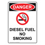 Portrait OSHA DANGER Diesel Fuel No Smoking Sign With Symbol ODEP-2107